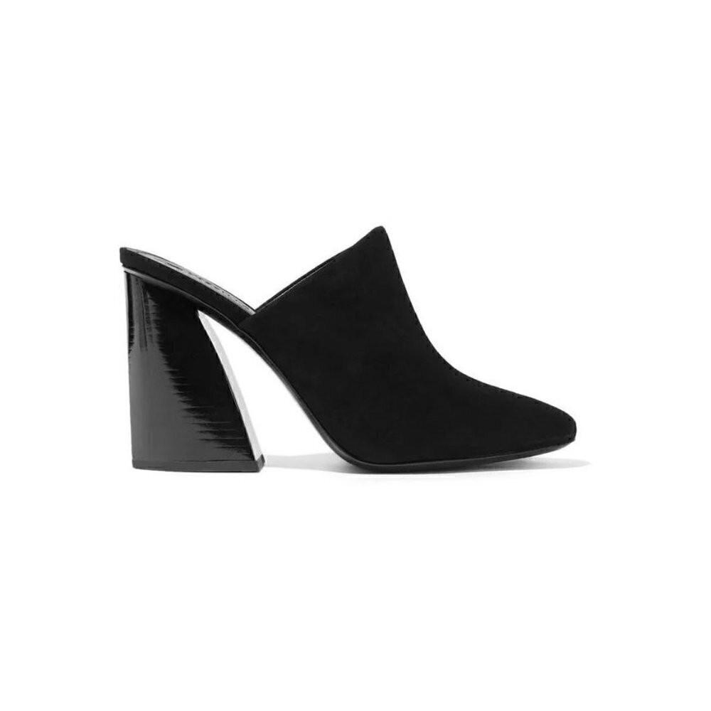 Mercedes Castillo Abia Suede Mules Black Womens Size 38